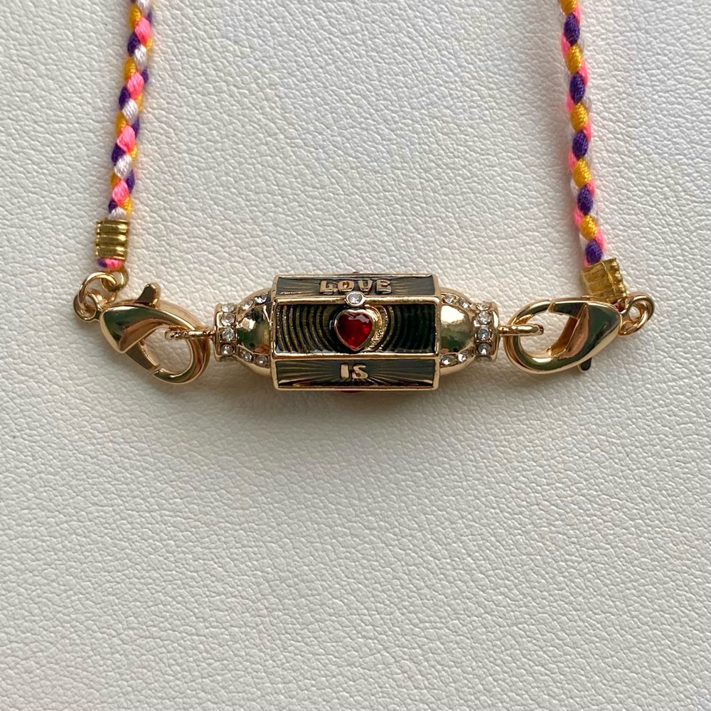 Gold and Red Heart Charm necklace